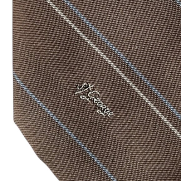 Vintage Allyn St. George Men’s Tie – Brown Striped Necktie 57” Long Y2K - Picture 3 of 6